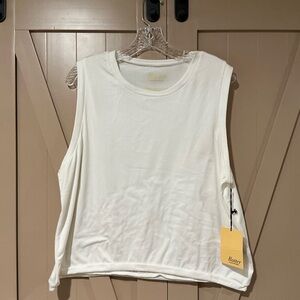 Women's White Muscle Tee great fit for small or medium soft as butter